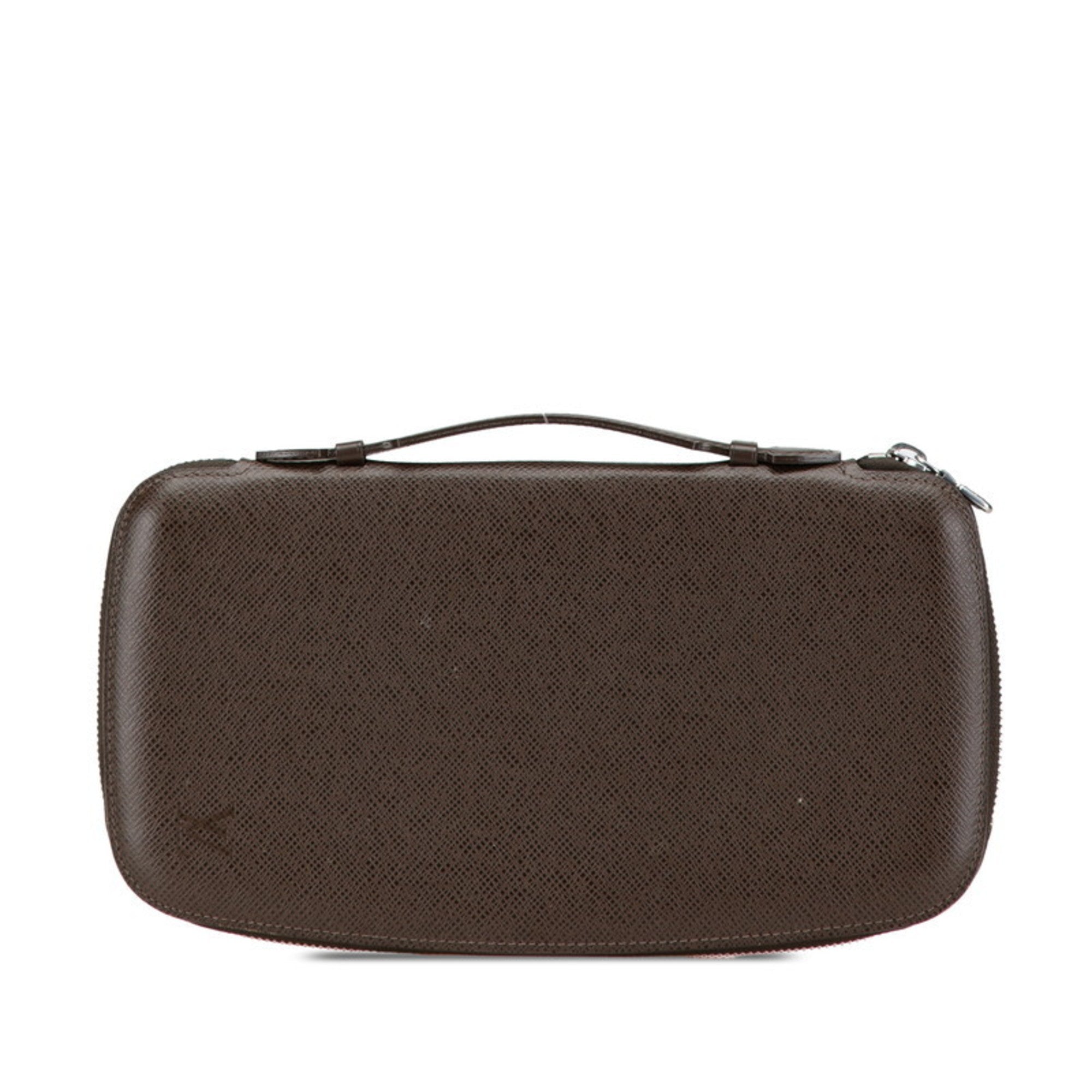 Louis Vuitton Brown Grizzly Leather Pvc Long Wallet