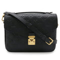 Louis Vuitton Black Noir Monogram Empreinte Leather Handbag Pochette