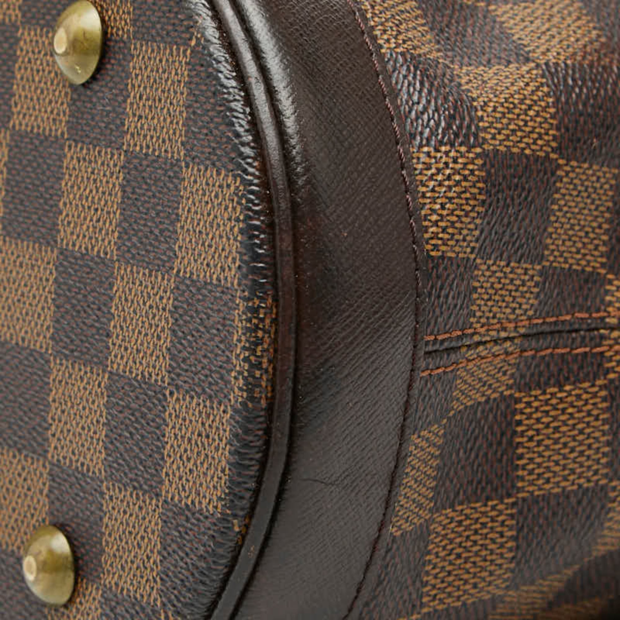 Louis Vuitton Brown Pvc Leather Shoulder Bag Tote Bag