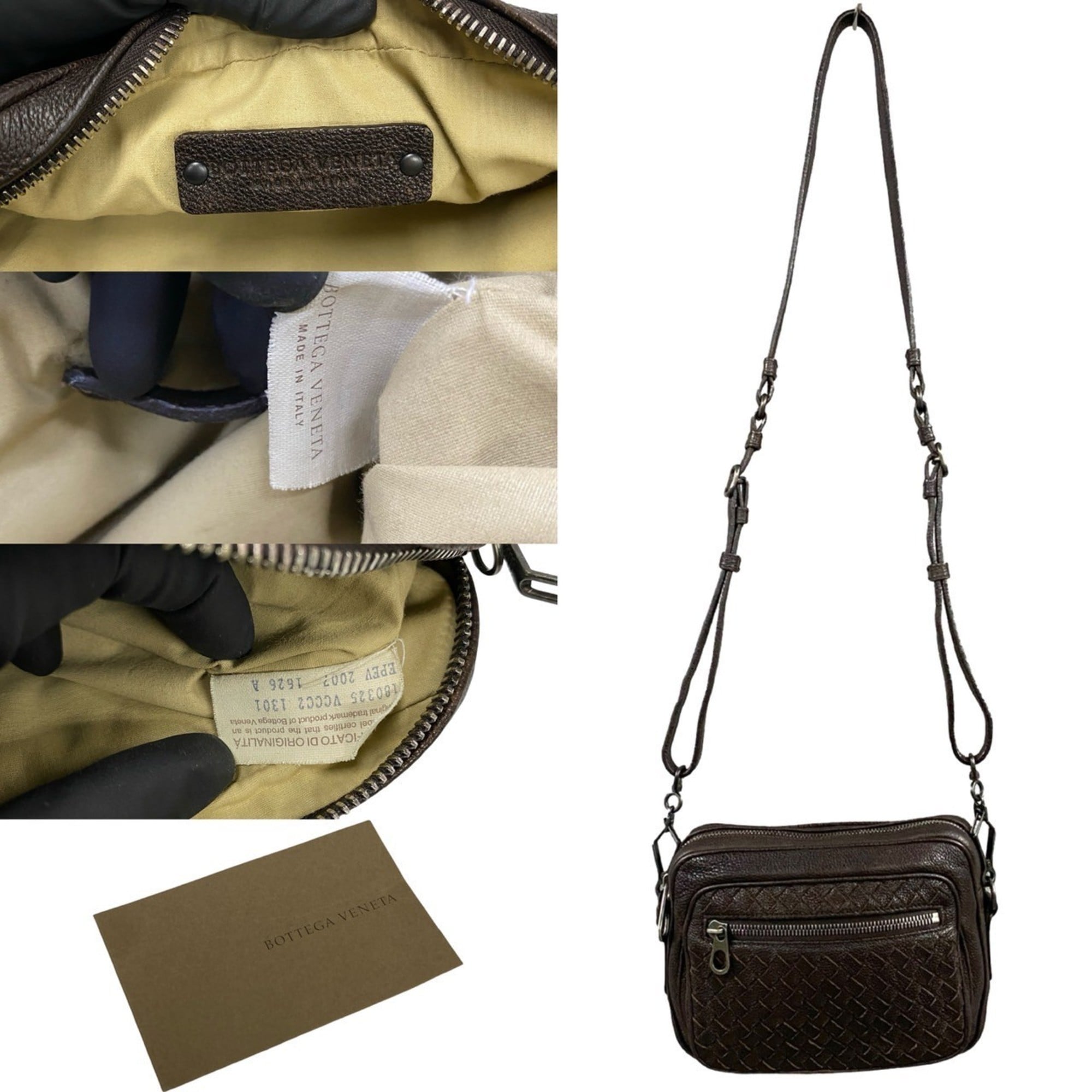 Bottega Veneta Brown Leather Pochette Shoulder Bag