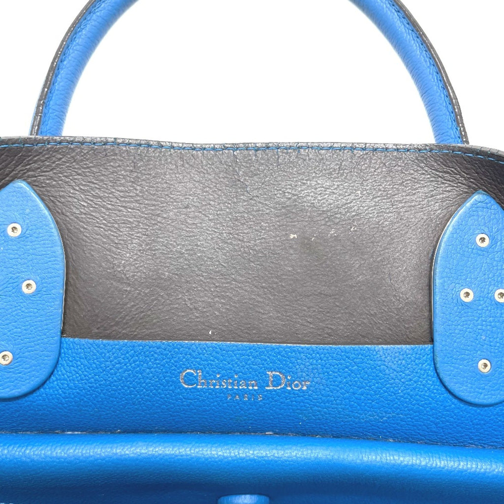 Christian Dior Blue Leather Tote Bag (Pre-Owned)