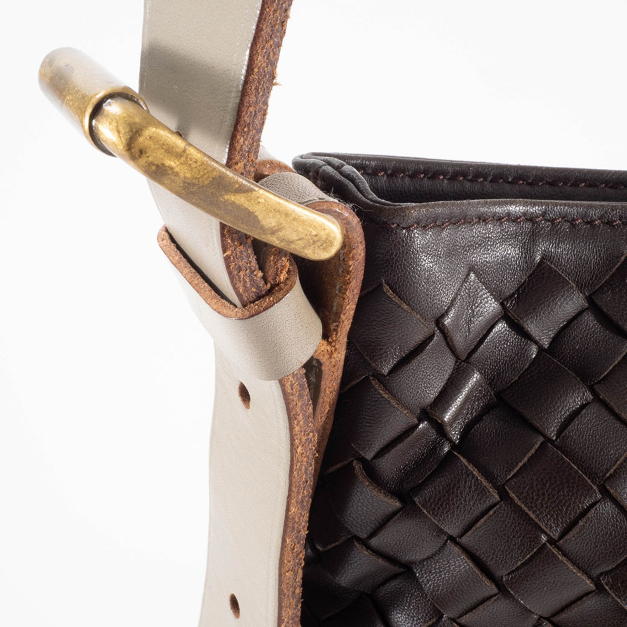 Bottega Veneta Dark Brown Leather Shoulder Bag