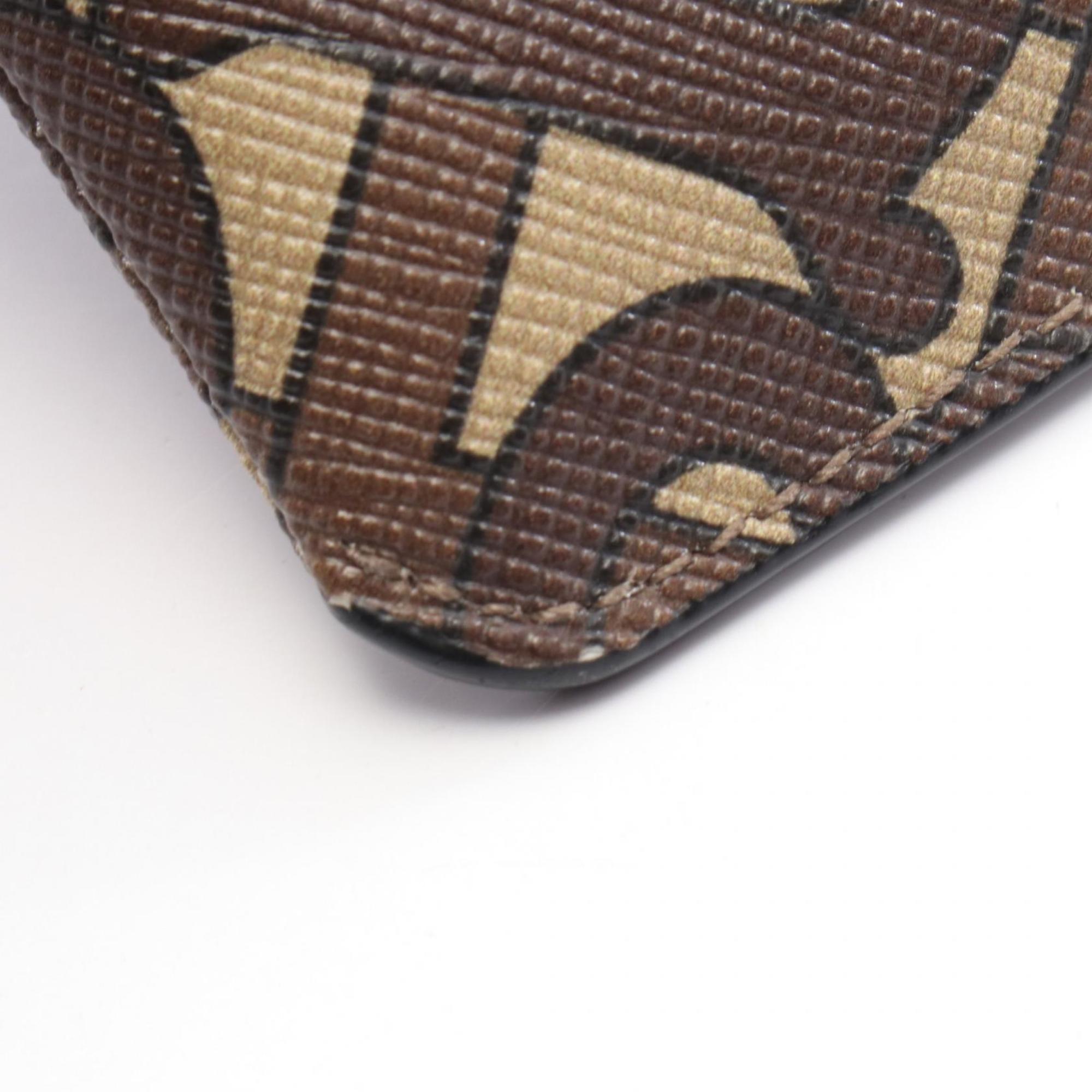 Burberry Brown Multi-Color Coated Canvas Coin Purse/Coin Case