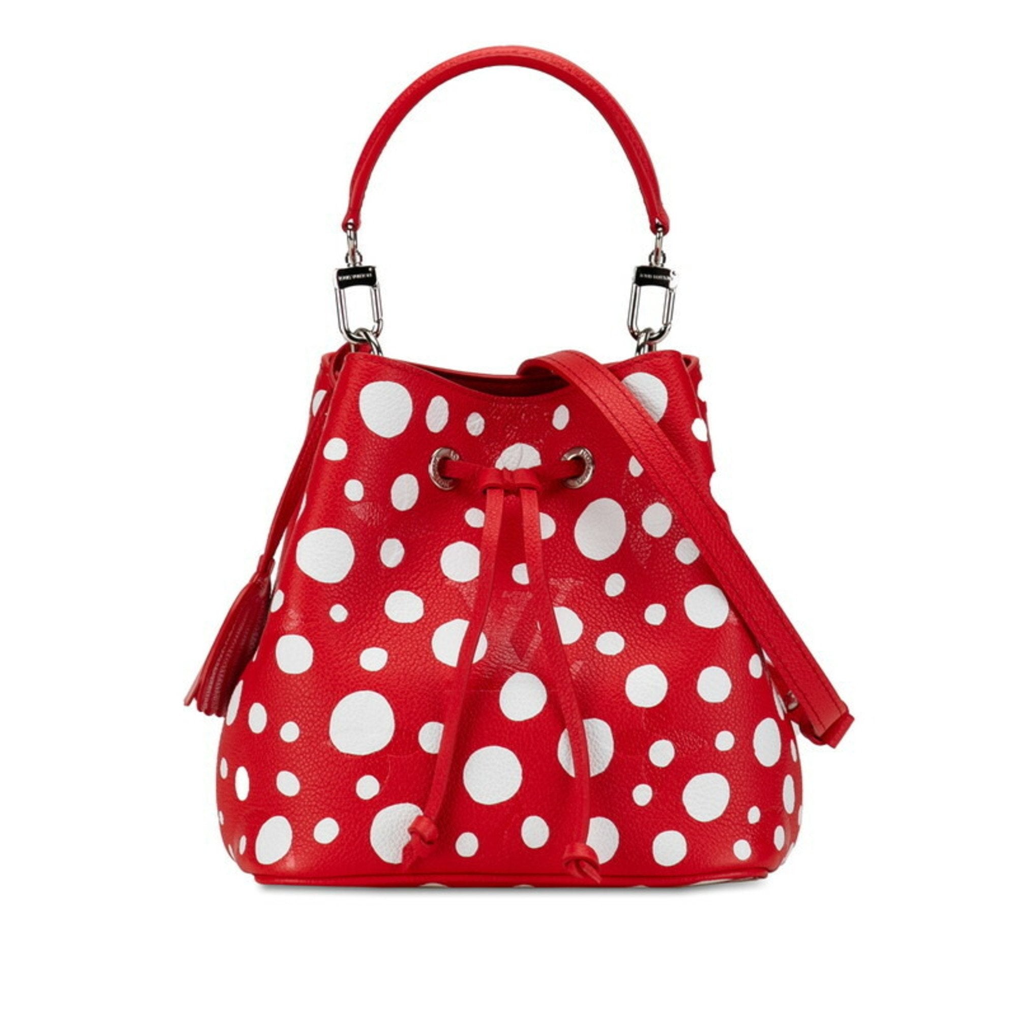 Louis Vuitton Red Color White Leather Handbag Shoulder Bag