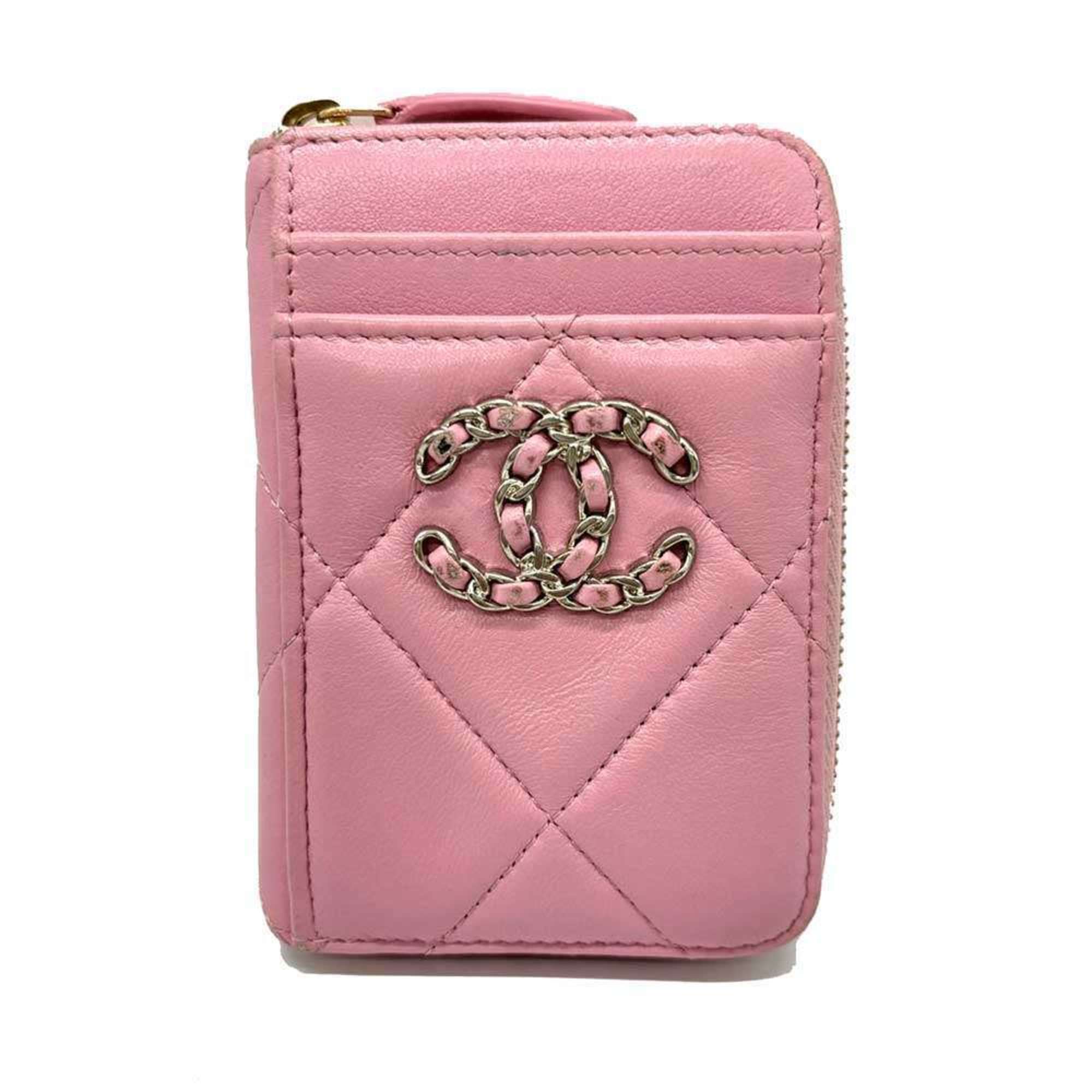 Chanel Pink Leather Coin Purse/Coin Case