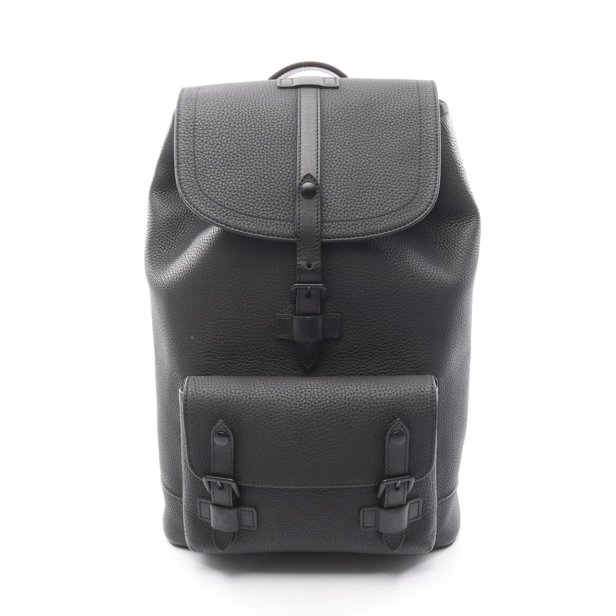 Louis Vuitton Black Leather Backpack