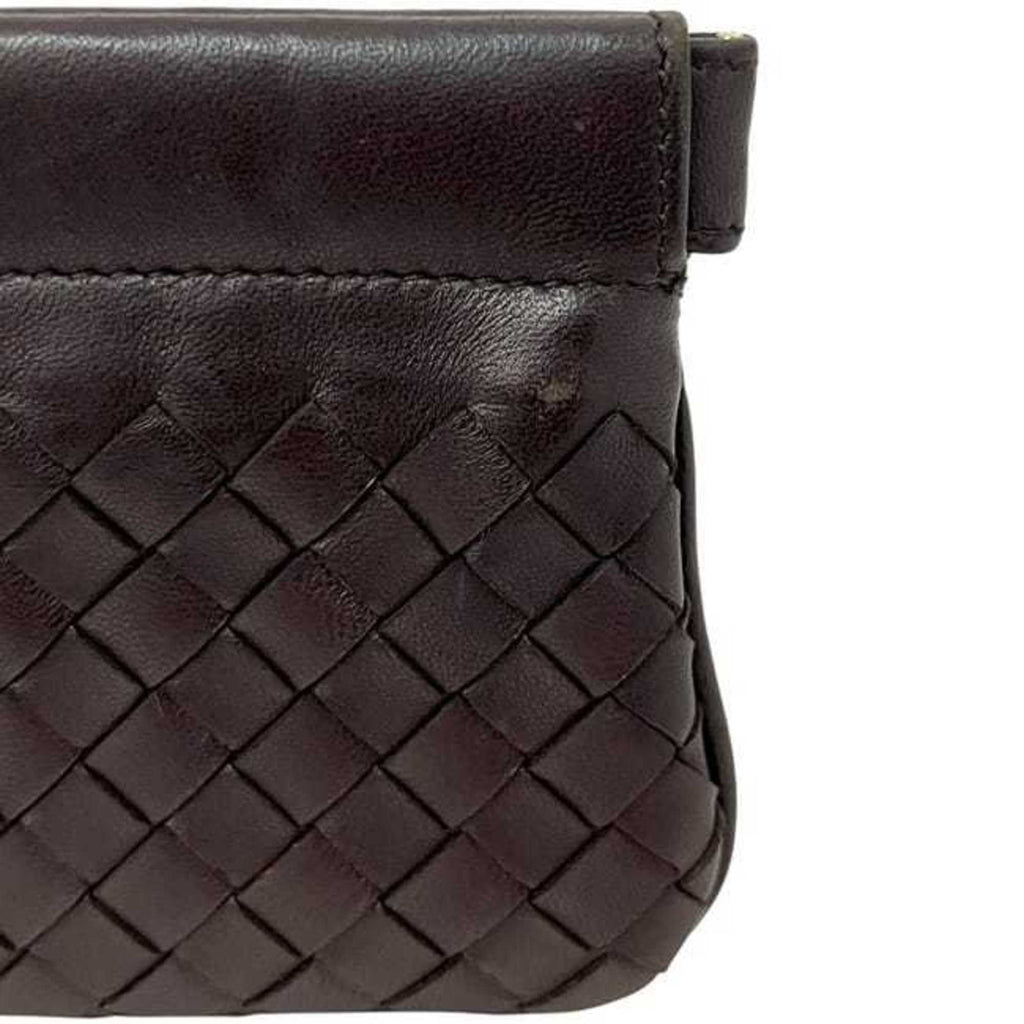 Bottega Veneta Intrecciato Brown Leather Coin Purse/Coin Case
