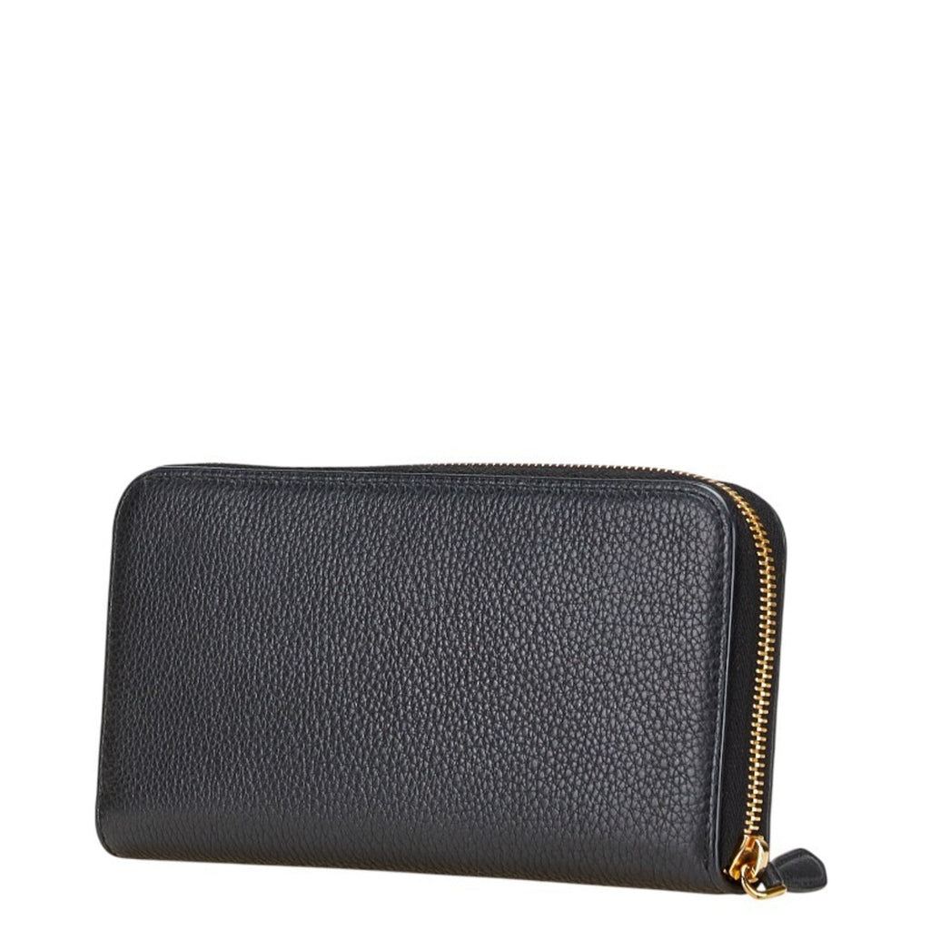 Prada Navy Leather Long Wallet (Bi-Fold)