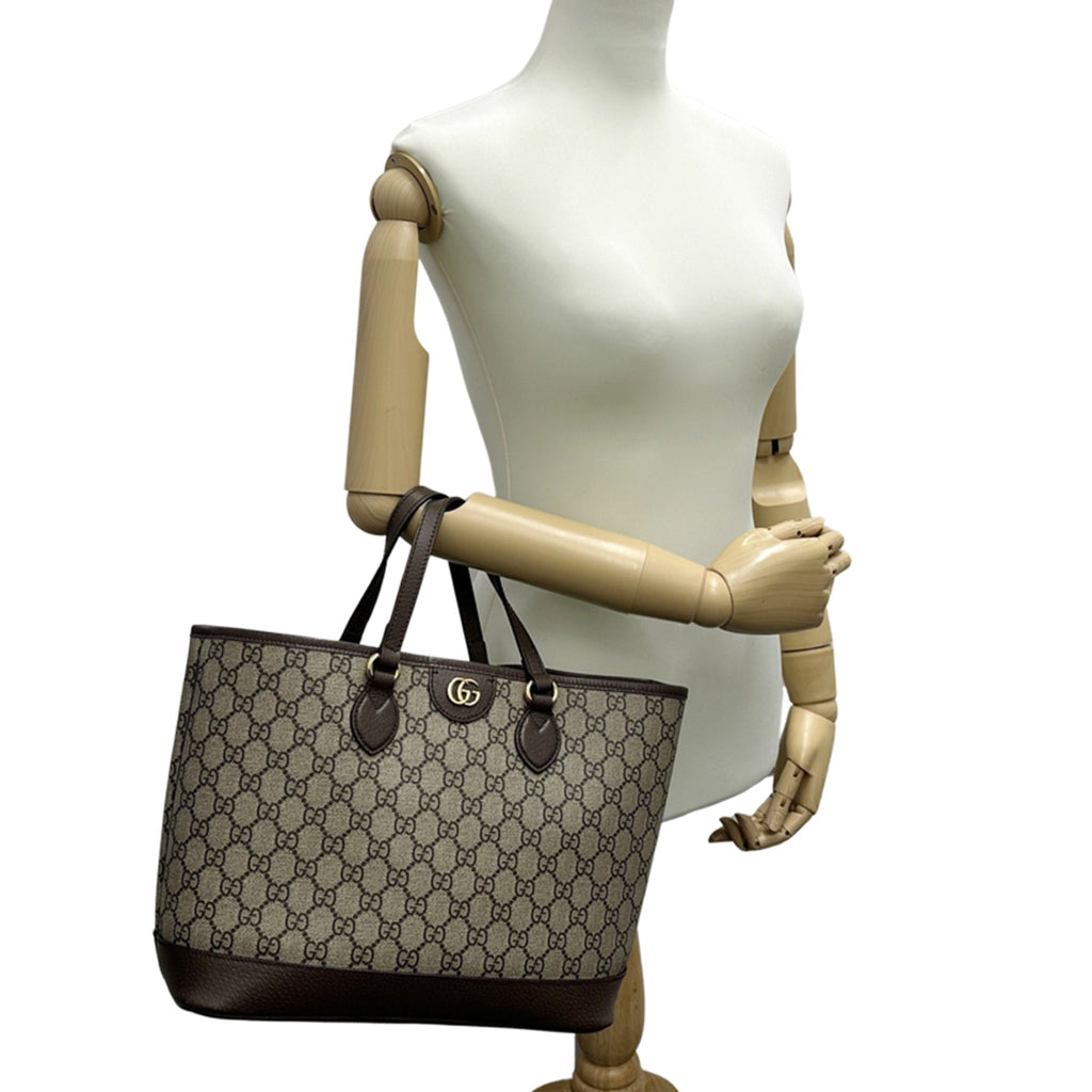 Gucci Brown Gg Supreme Canvas Handbag Tote Bag (Pre-Owned)