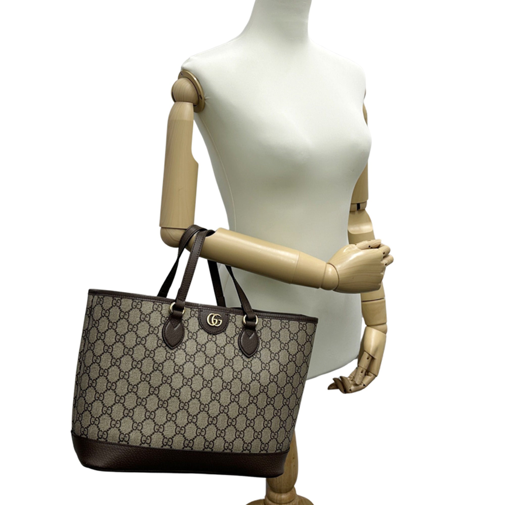 Gucci Brown Gg Supreme Canvas Handbag Tote Bag (Pre-Owned)