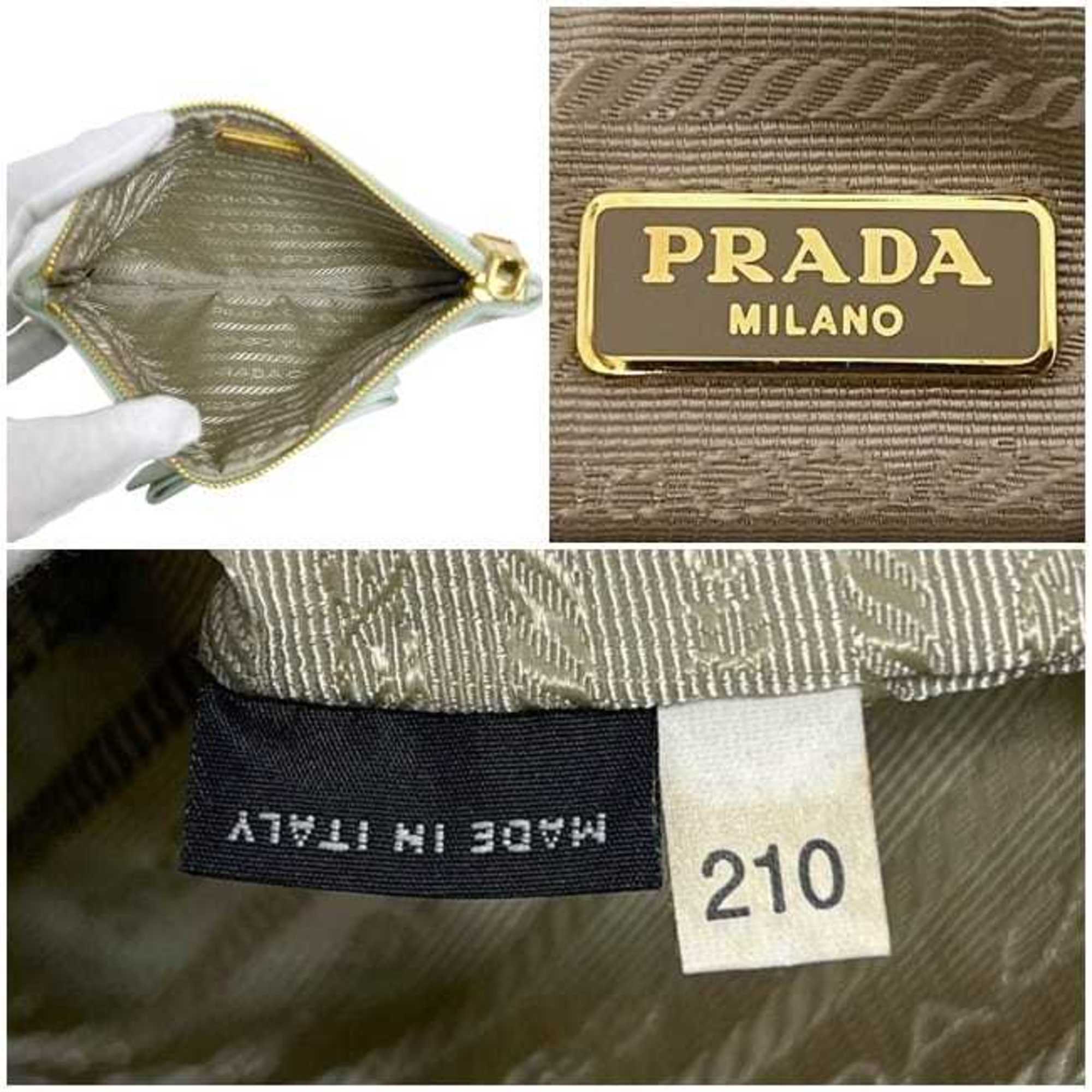 Prada Light Green Satin Pouch