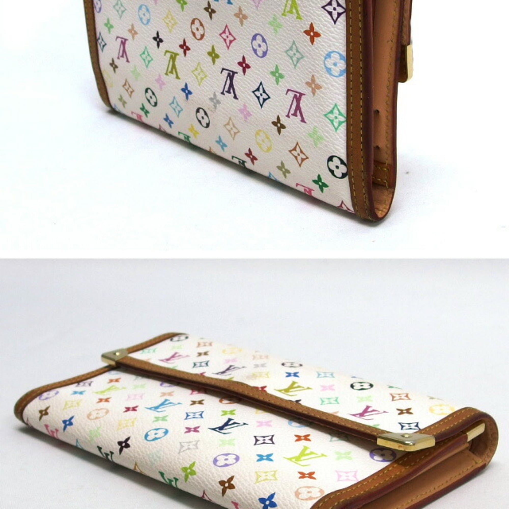 Louis Vuitton Blanc Monogram Multicolore Canvas Long Wallet (Tri-Fold)