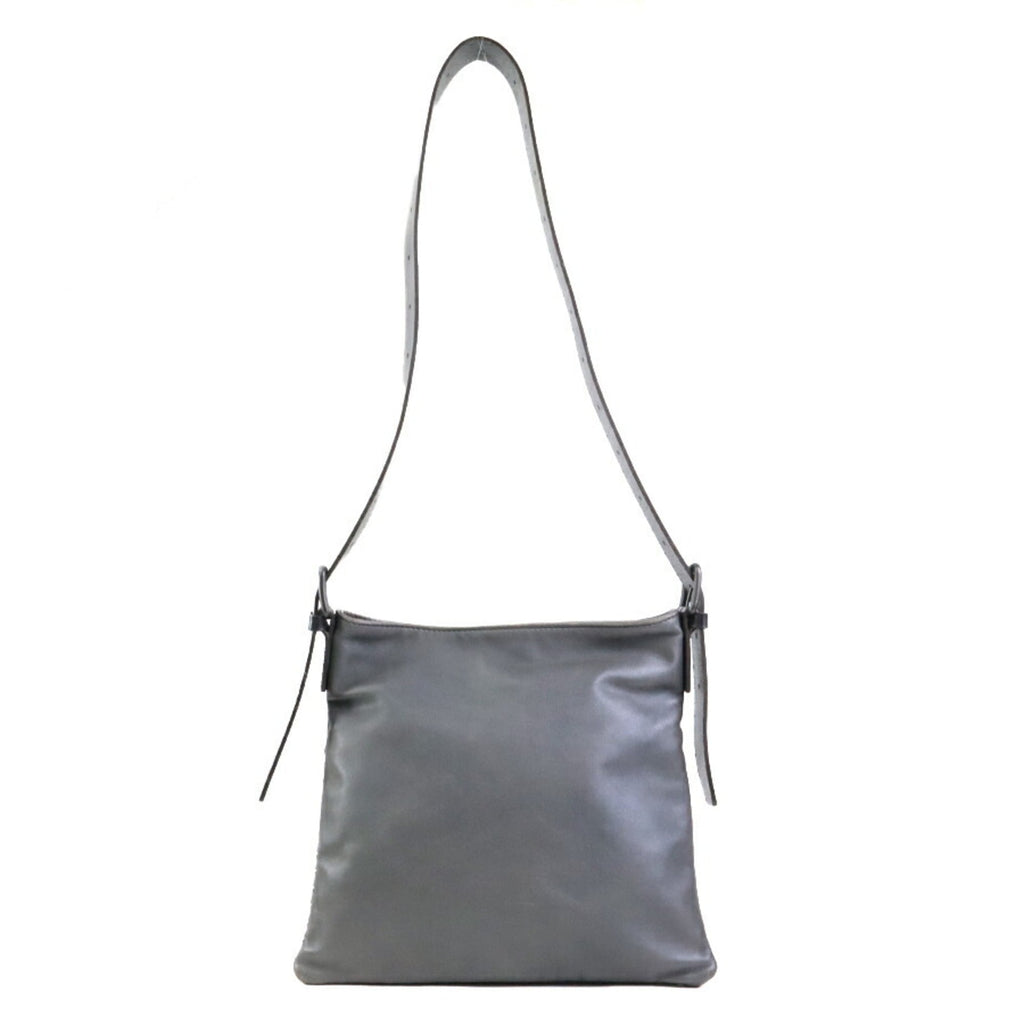 Bottega Veneta Black Gray Leather Shoulder Bag
