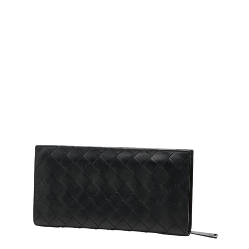 Bottega Veneta Black Leather Long Wallet (Bi-Fold)