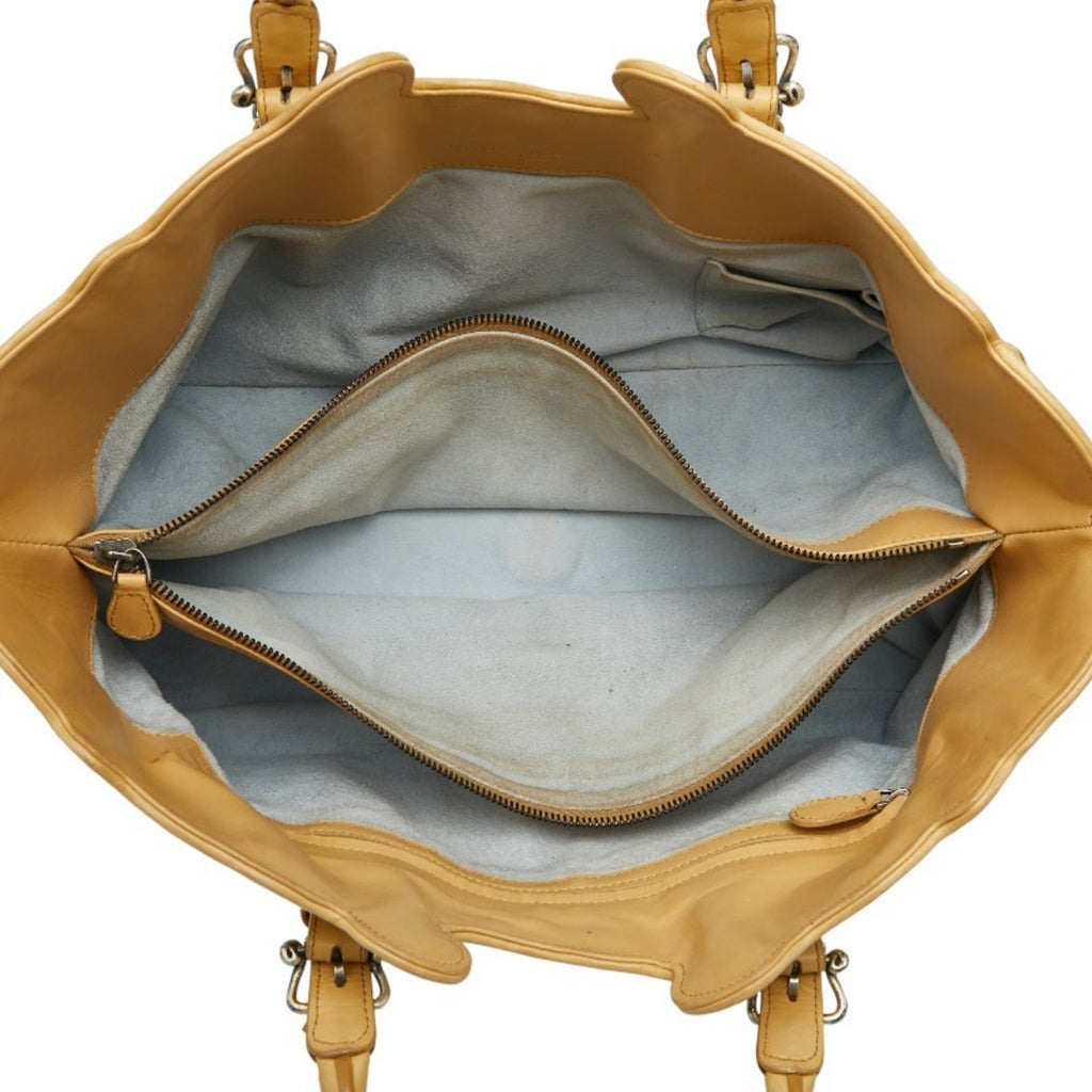 Bottega Veneta Yellow Leather Handbag Tote Bag