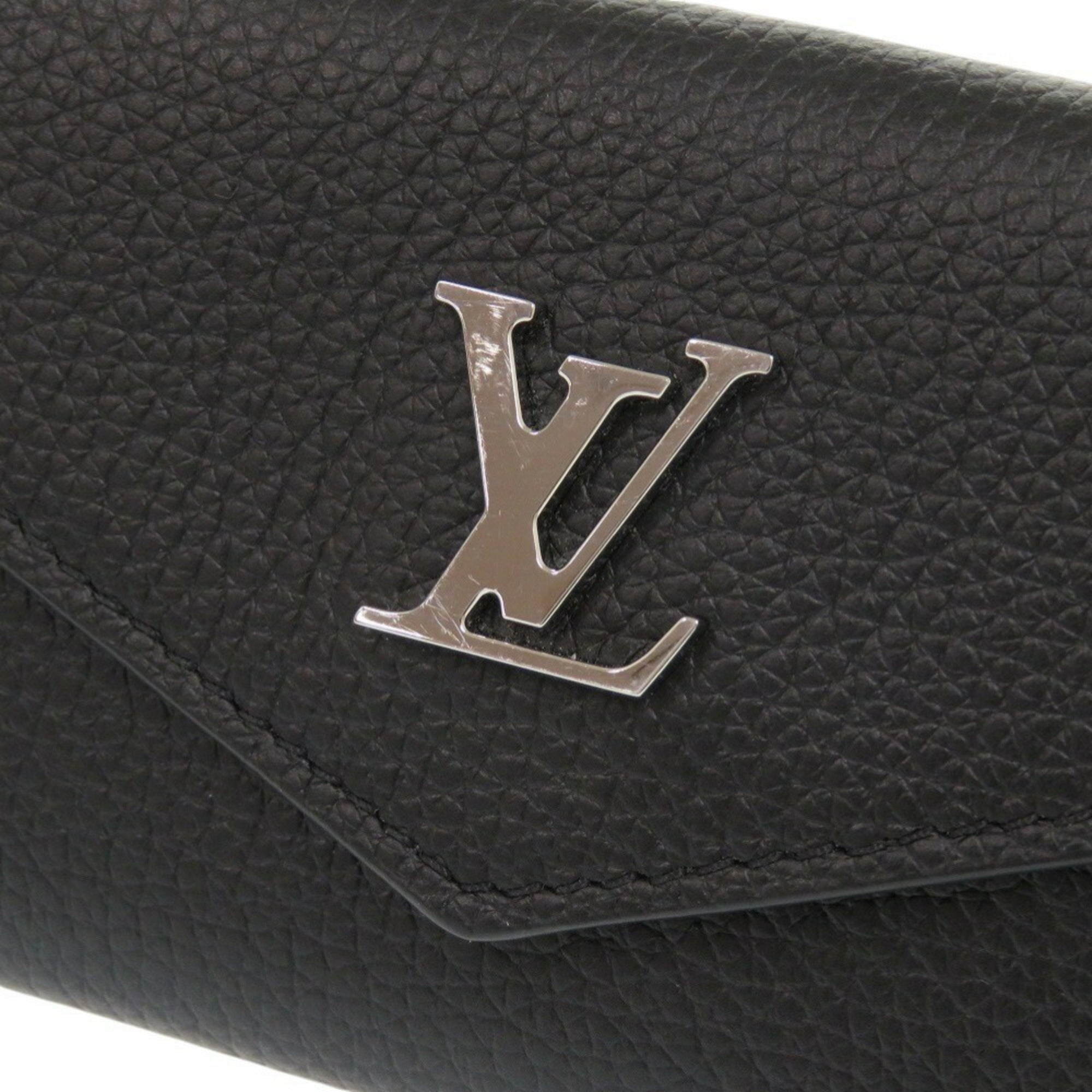 Louis Vuitton Black Noir Leather Wallet (Tri-Fold)