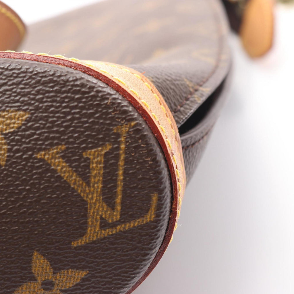 Louis Vuitton Brown Coated Canvas Leather Shoulder Bag