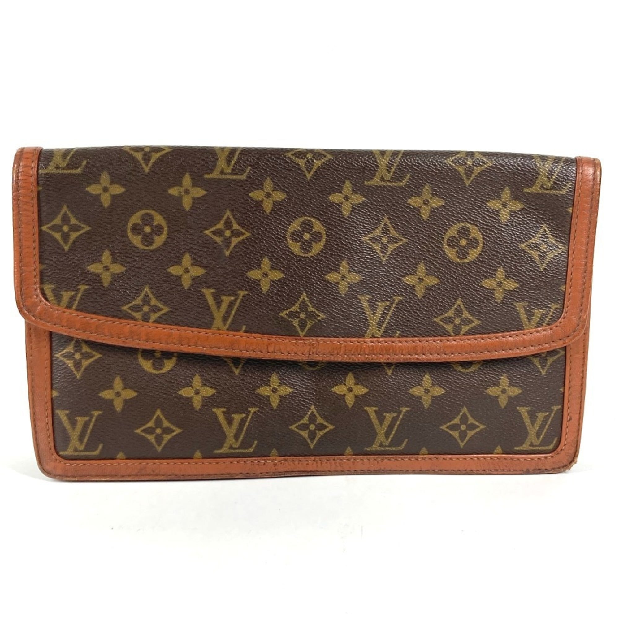 Louis Vuitton Brown Monogram Canvas Clutch Bag Pochette Pouch