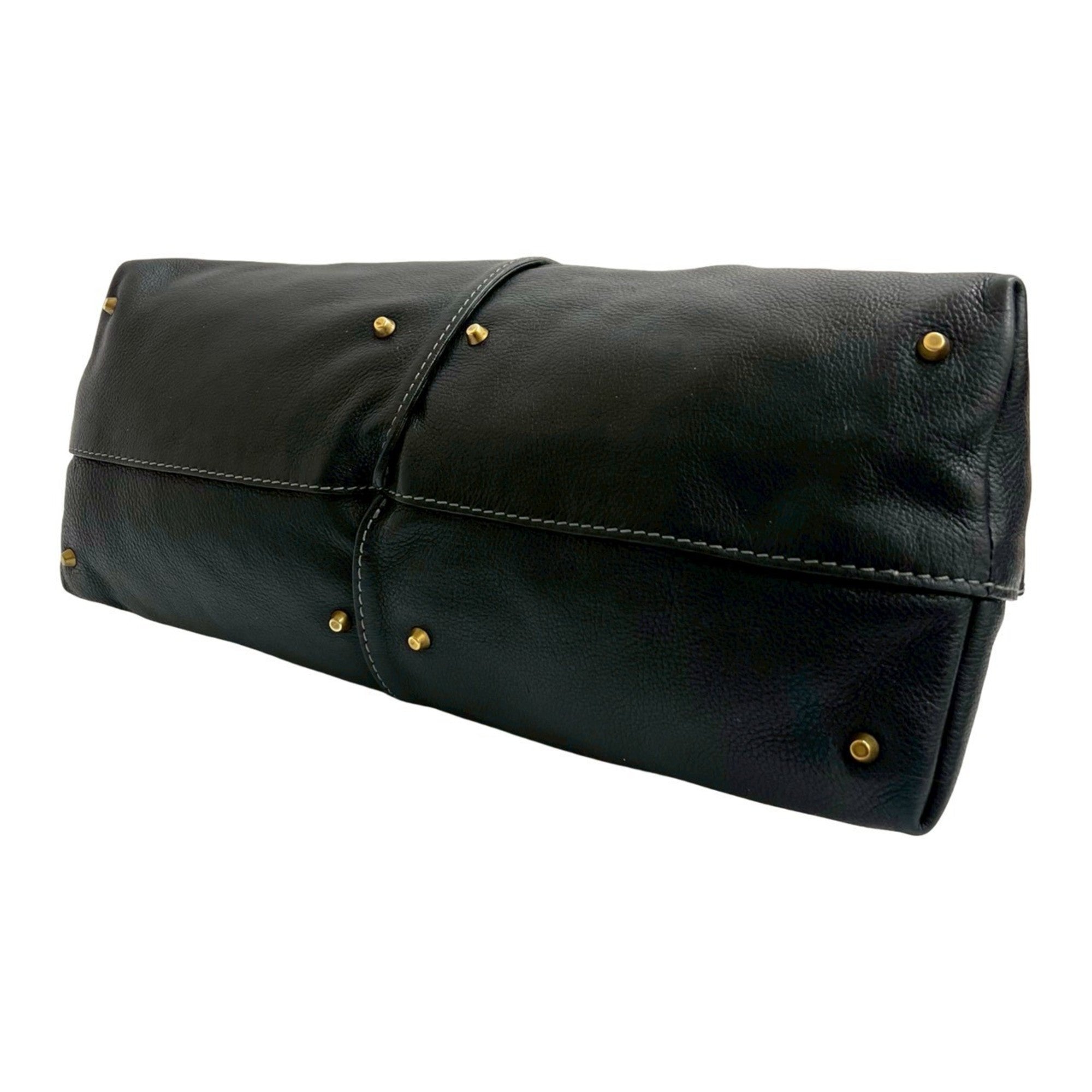 Chloé Black Leather Handbag Tote Bag (Pre-Owned)