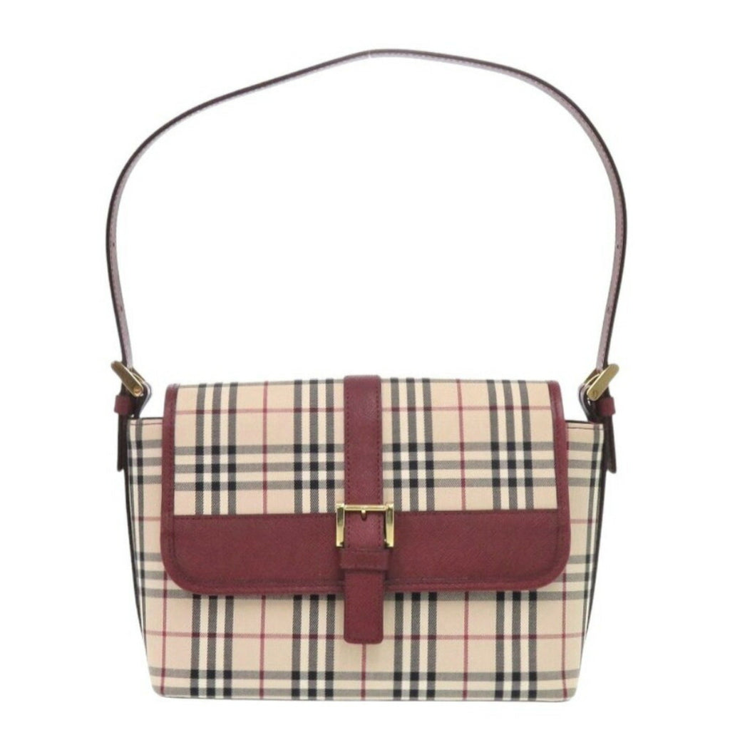 Burberry Beige Canvas Leather Handbag Shoulder Bag