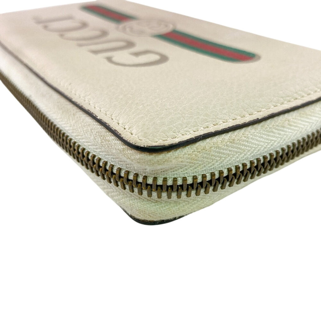 Gucci White Leather Long Wallet (Bi-Fold) (Pre-Owned)