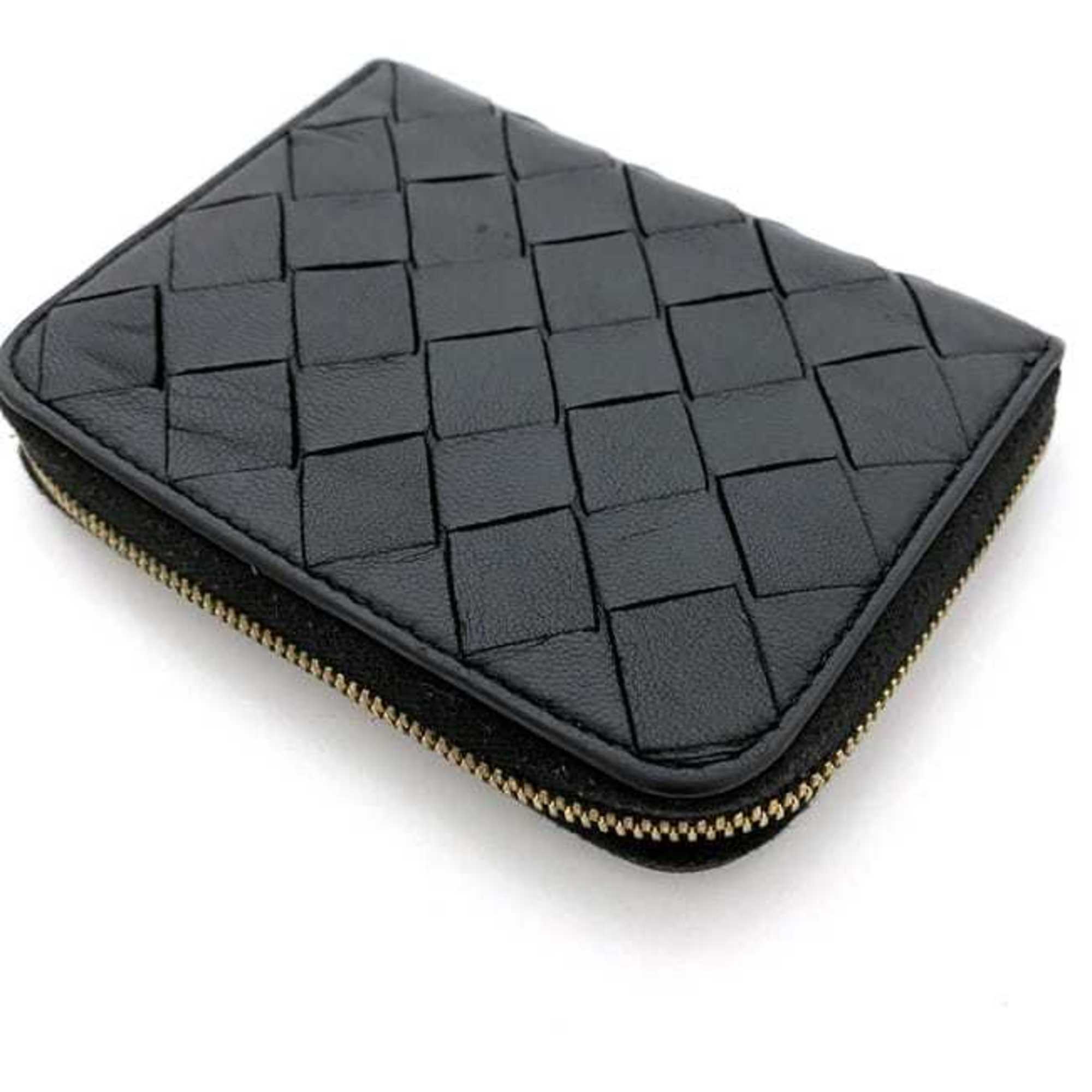 Bottega Veneta Black Leather Coin Purse/Coin Case