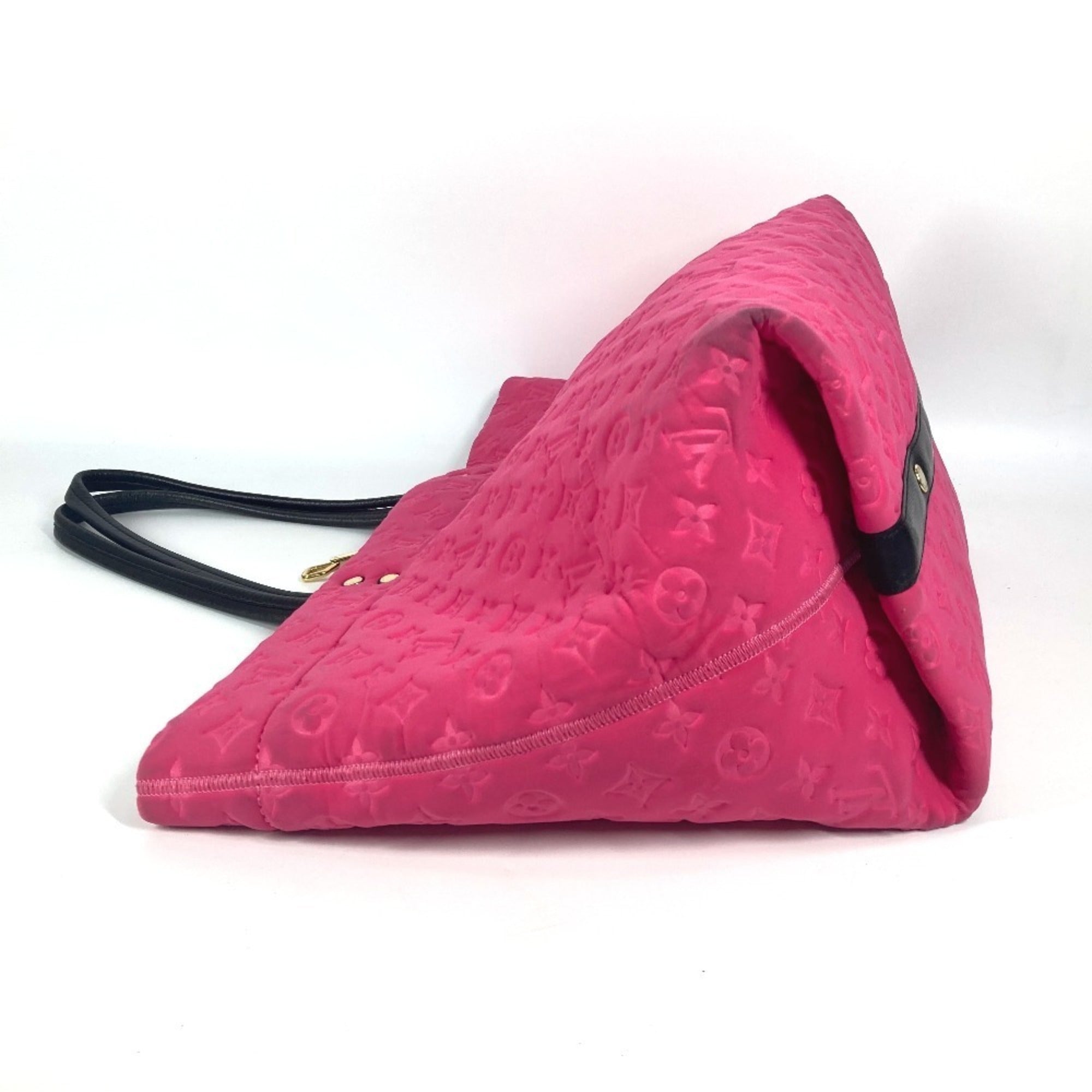 Louis Vuitton Black Pink Microfiber Shoulder Bag Tote Bag