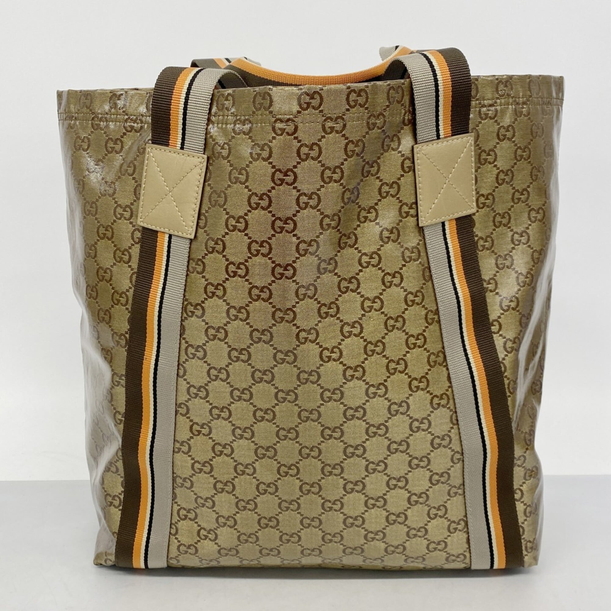 Gucci Gold Coated Canvas Tote Bag (Pre-Owned)