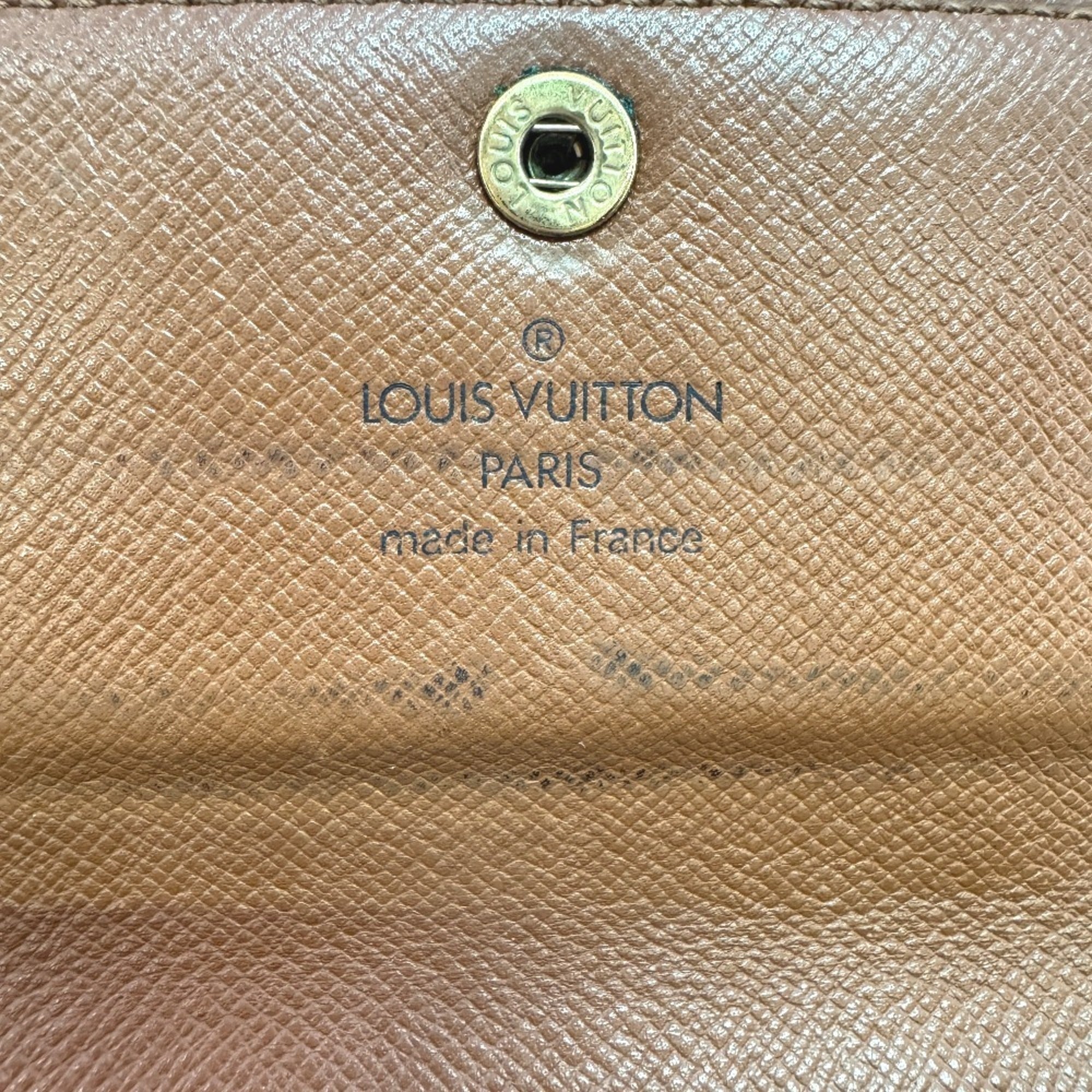Louis Vuitton Brown Leather Wallet (Tri-Fold)