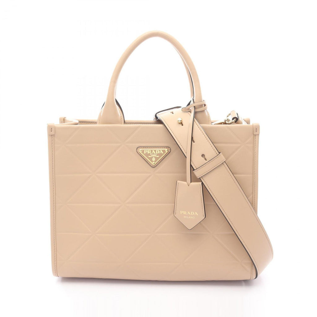 Prada Beige Leather Tote Bag