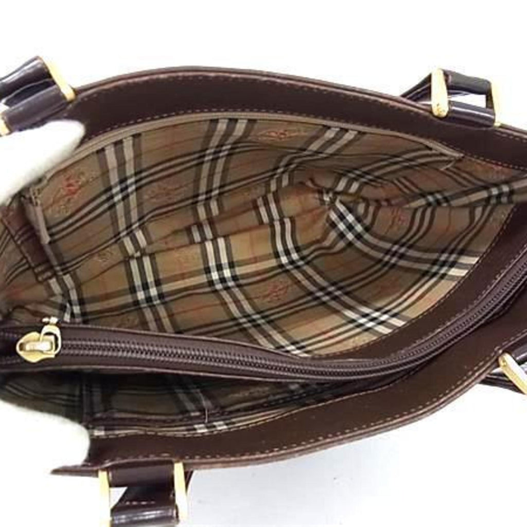 Burberry Brown Leather Handbag Tote Bag