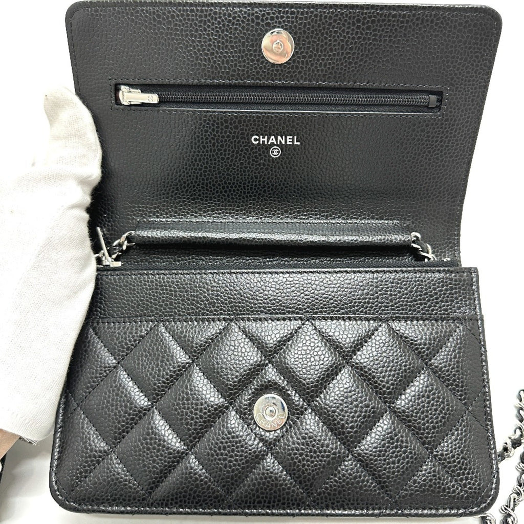 Chanel Black Caviar Leather Shoulder Bag