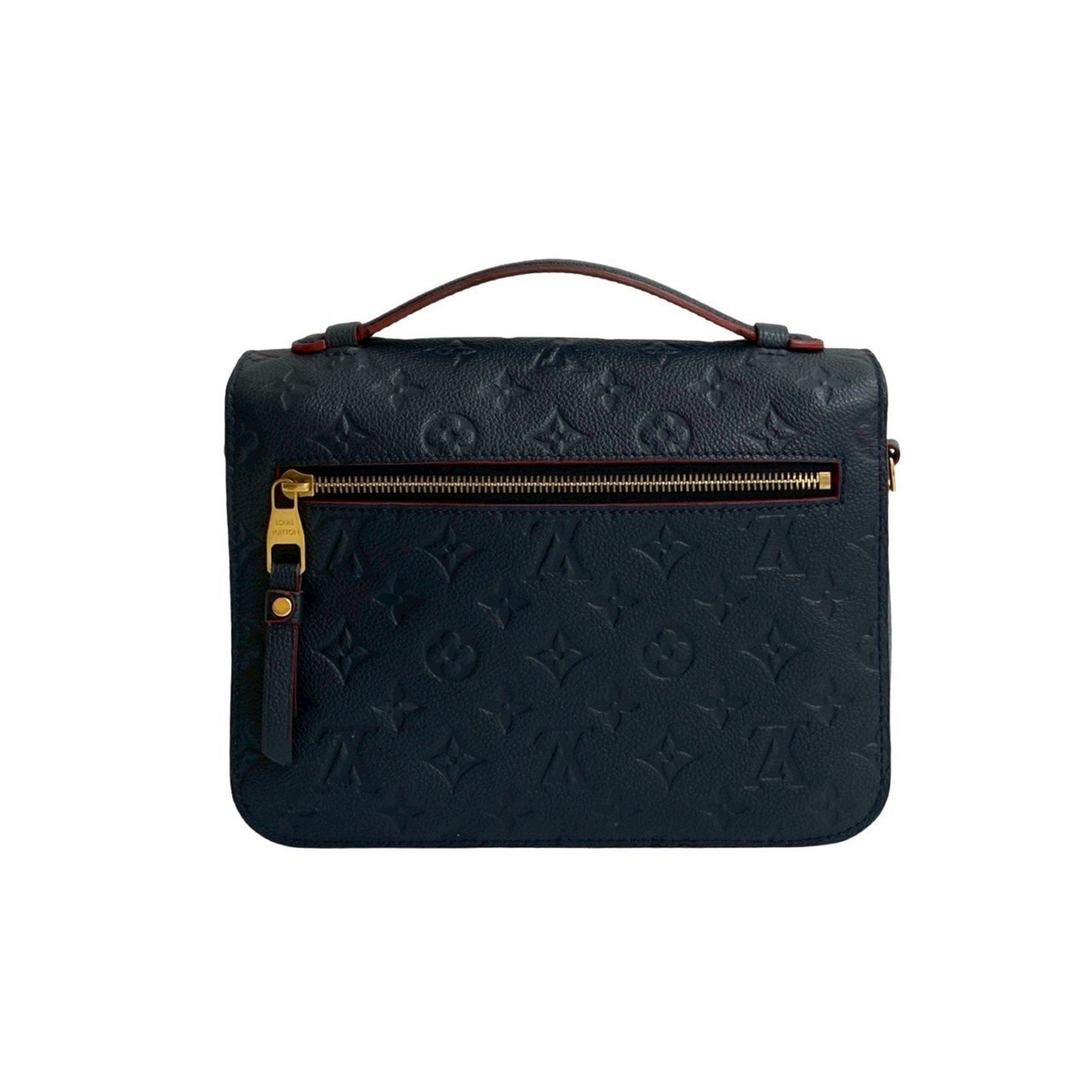 Louis Vuitton Navy Red Color Leather Handbag Shoulder Bag