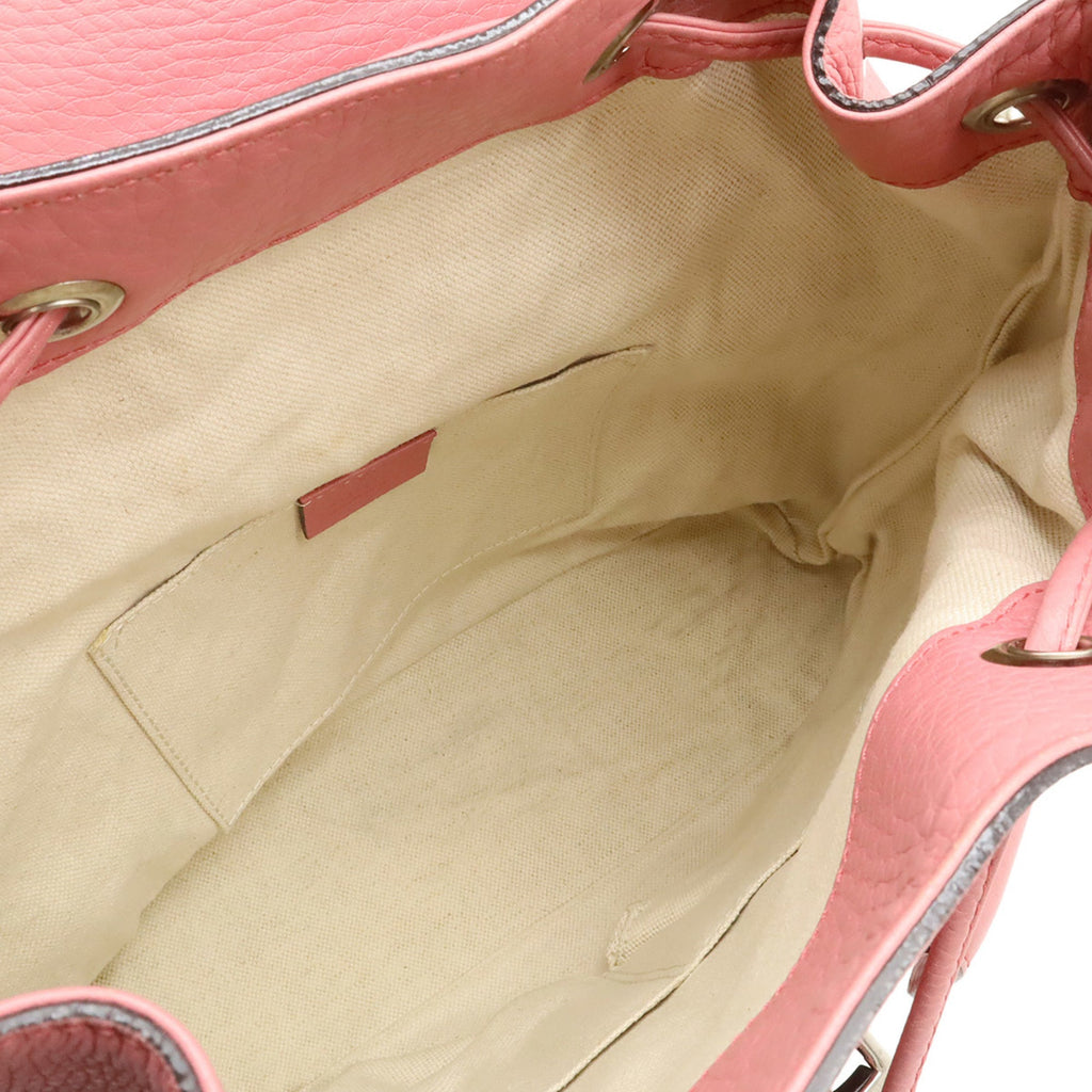 Gucci Pink Yellow Bamboo Backpack Shoulder Bag (Pre-Owned)