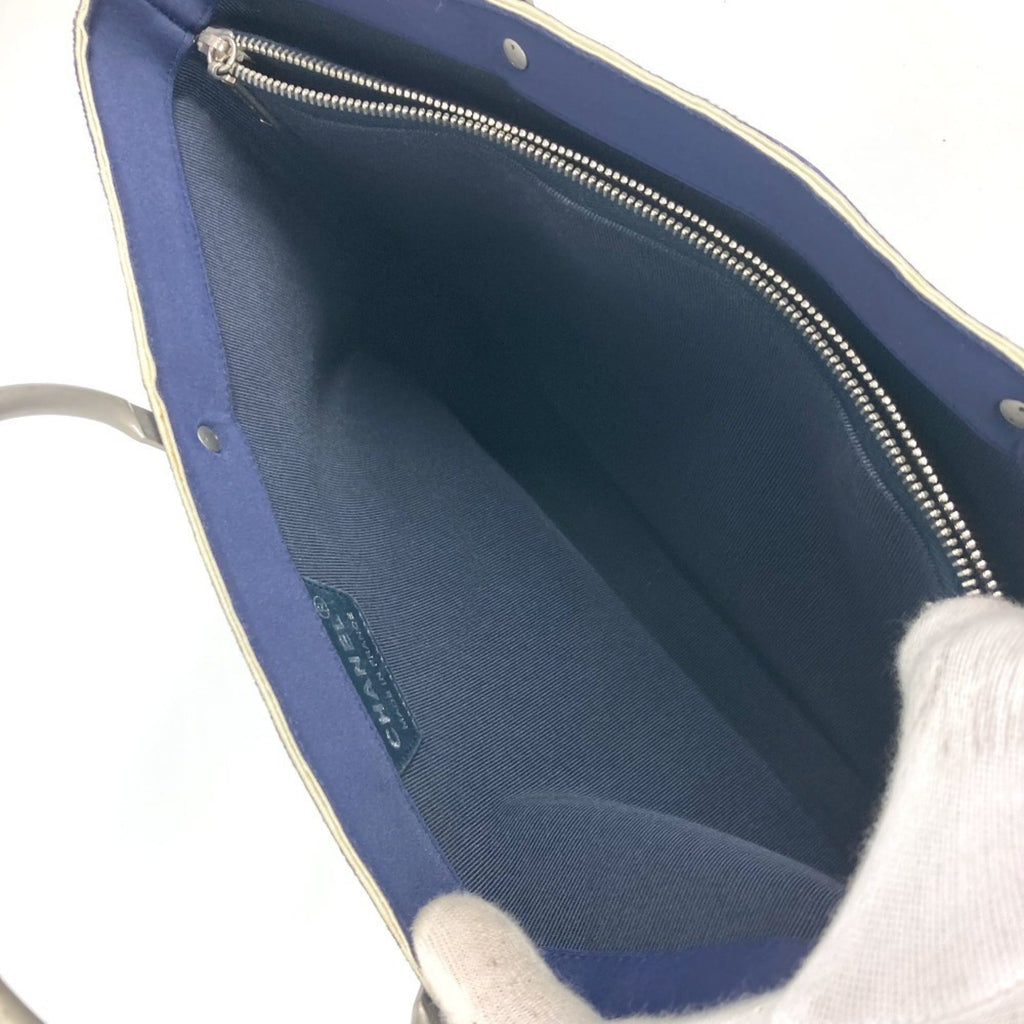 Chanel Navy Polyamide Handbag Tote Bag