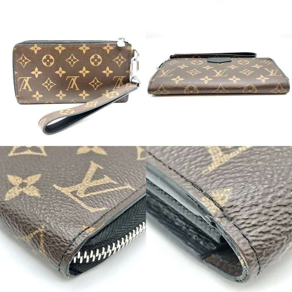 Louis Vuitton Monogram Macassar Black Brown Long Wallet