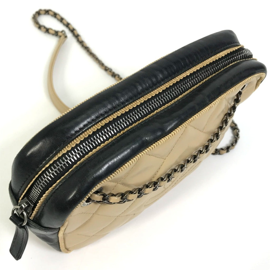 Chanel Beige Leather Shoulder Bag