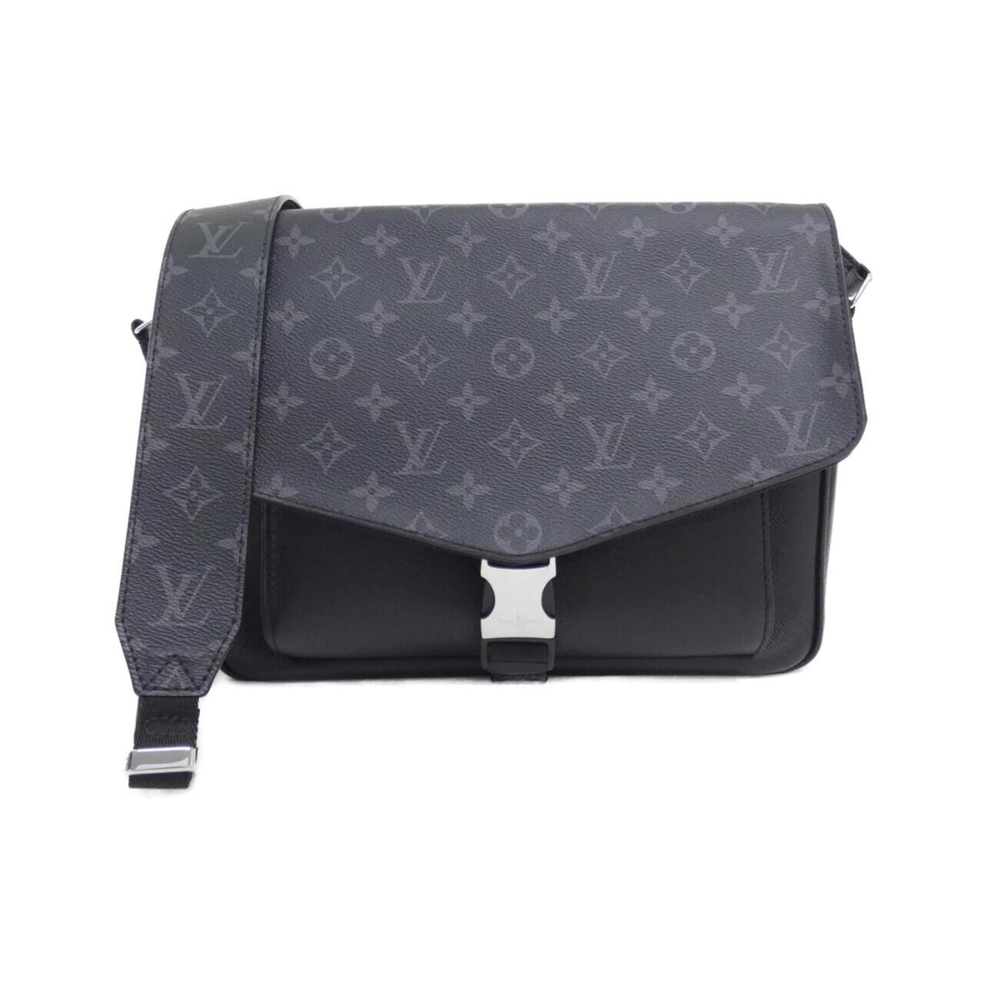 Louis Vuitton Black Coated Canvas Leather Shoulder Bag