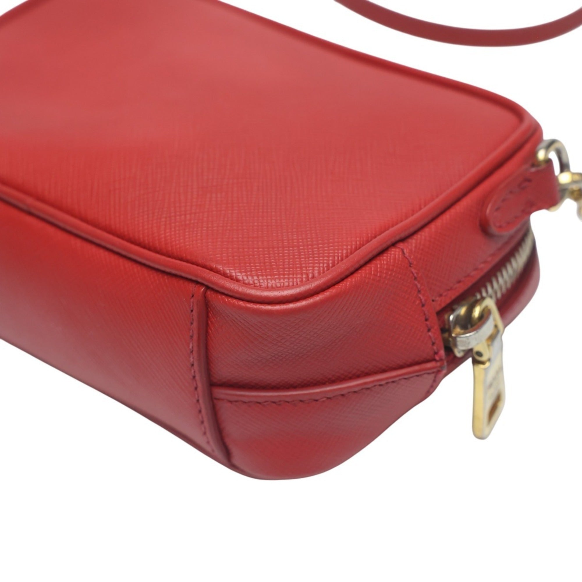 Prada Red Color Leather Shoulder Bag