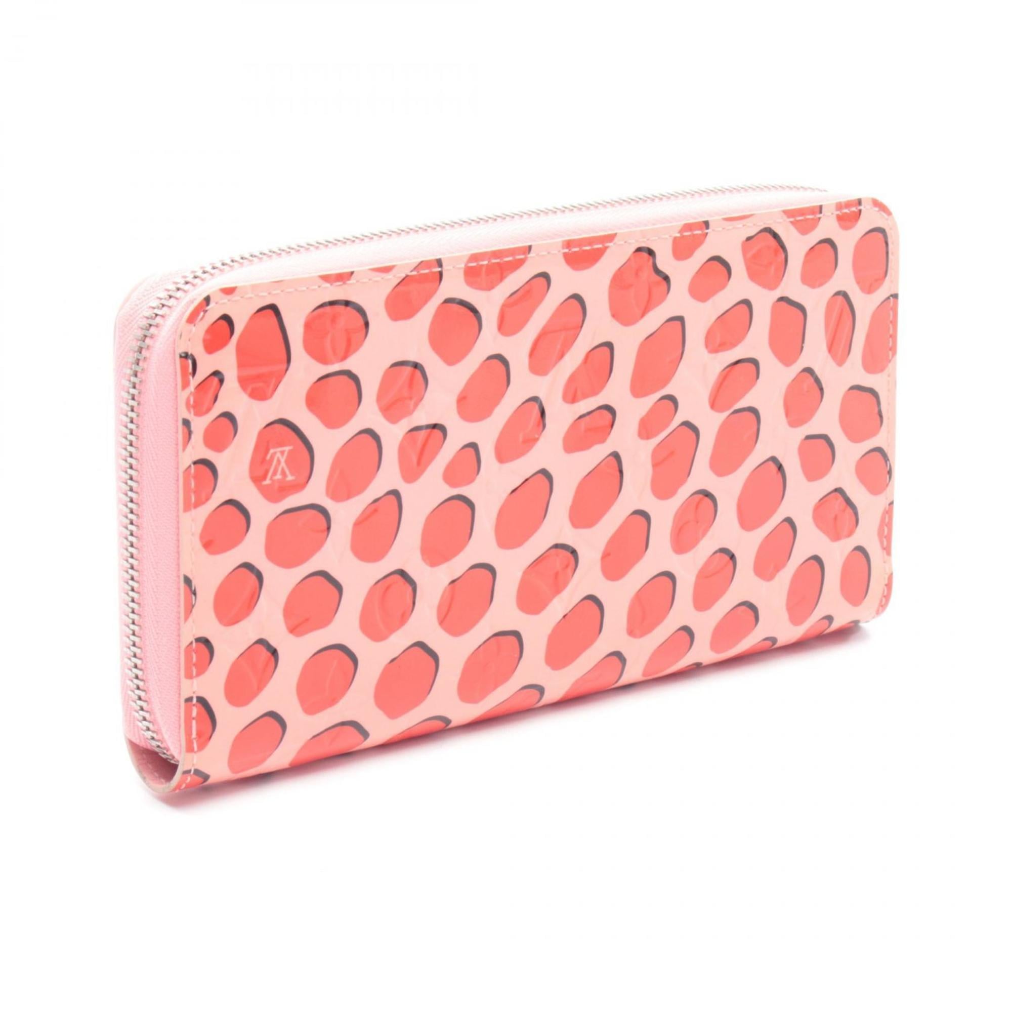 Louis Vuitton Black Pink Red Color Vernis Long Wallet