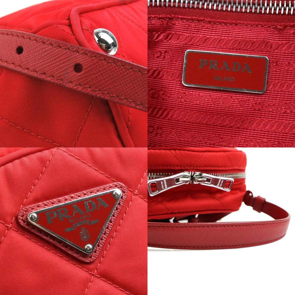 Prada Red Color Nylon Leather Backpack