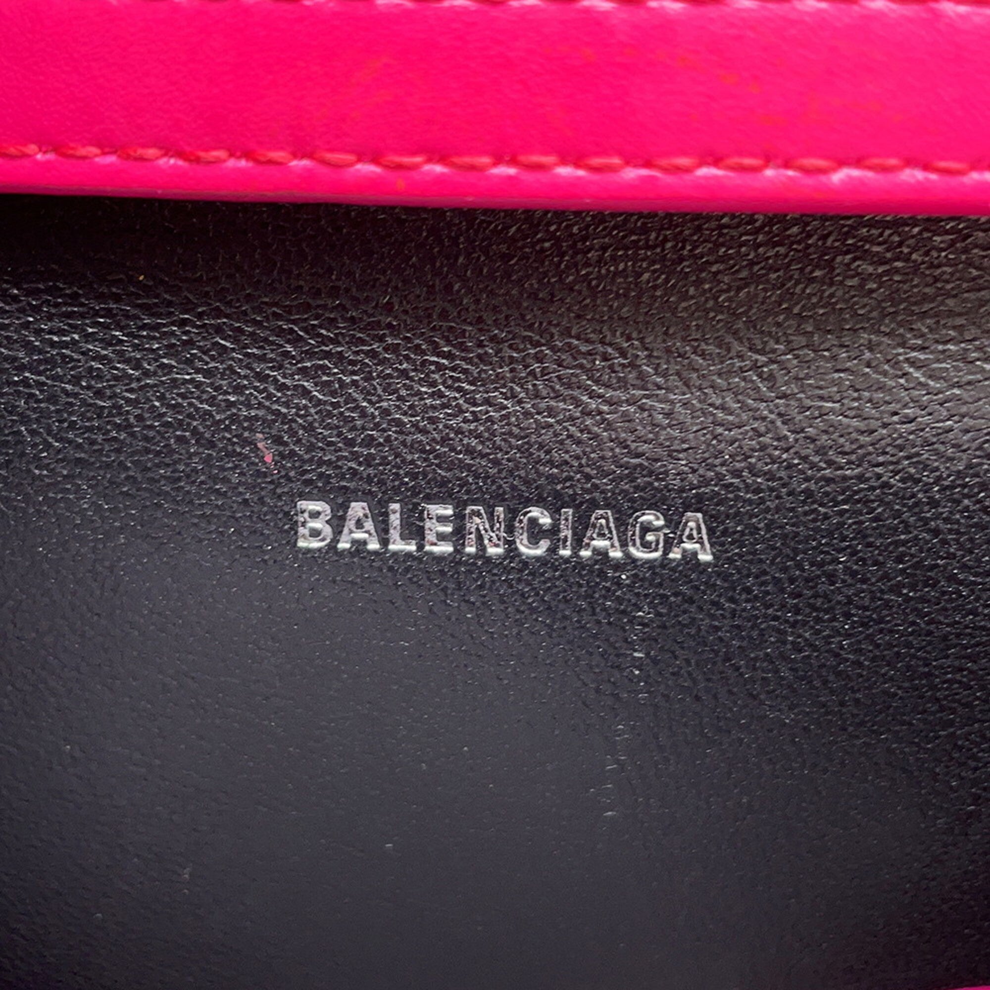 Balenciaga Pink Leather Handbag Pouch Shoulder