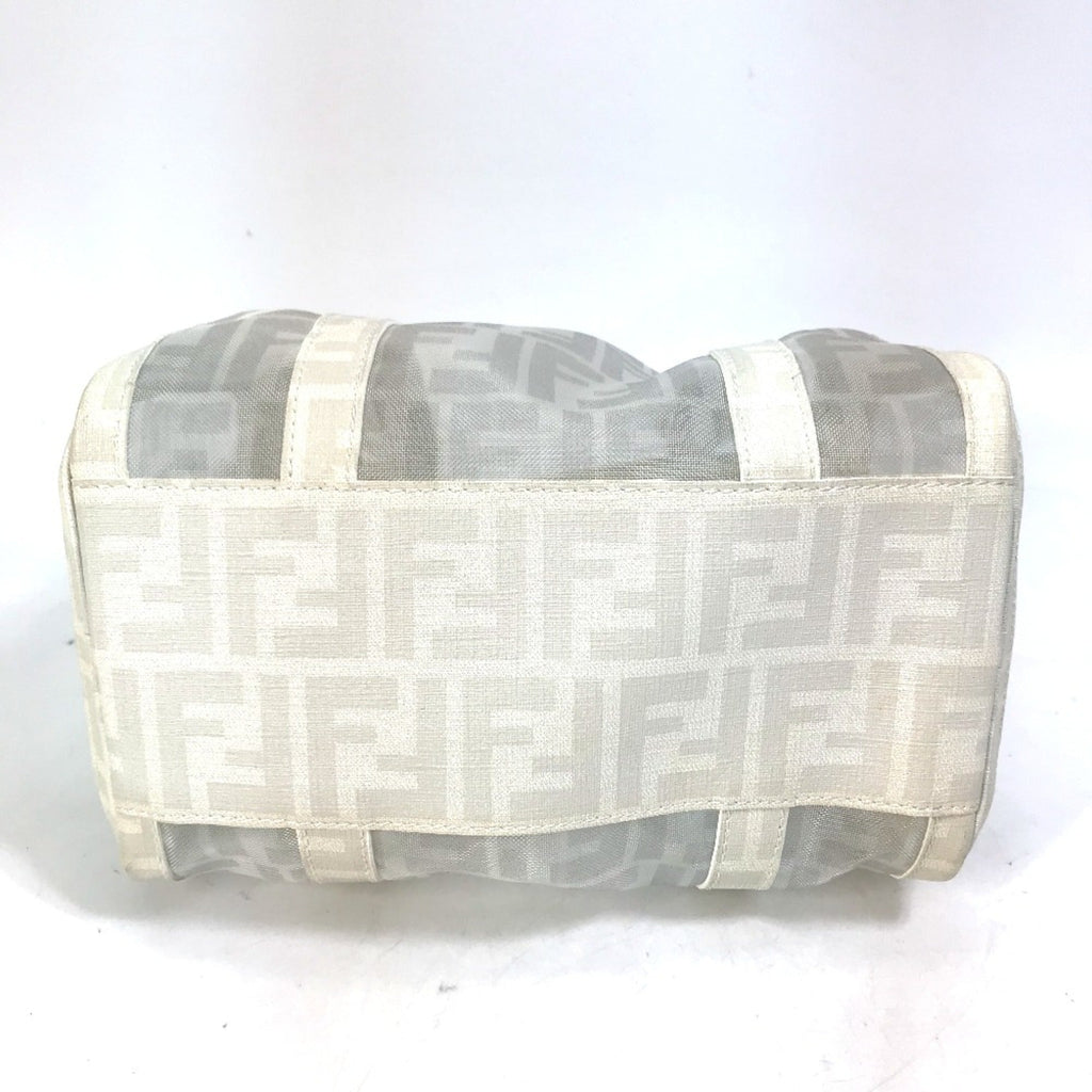 Fendi White Leather Boston Bag