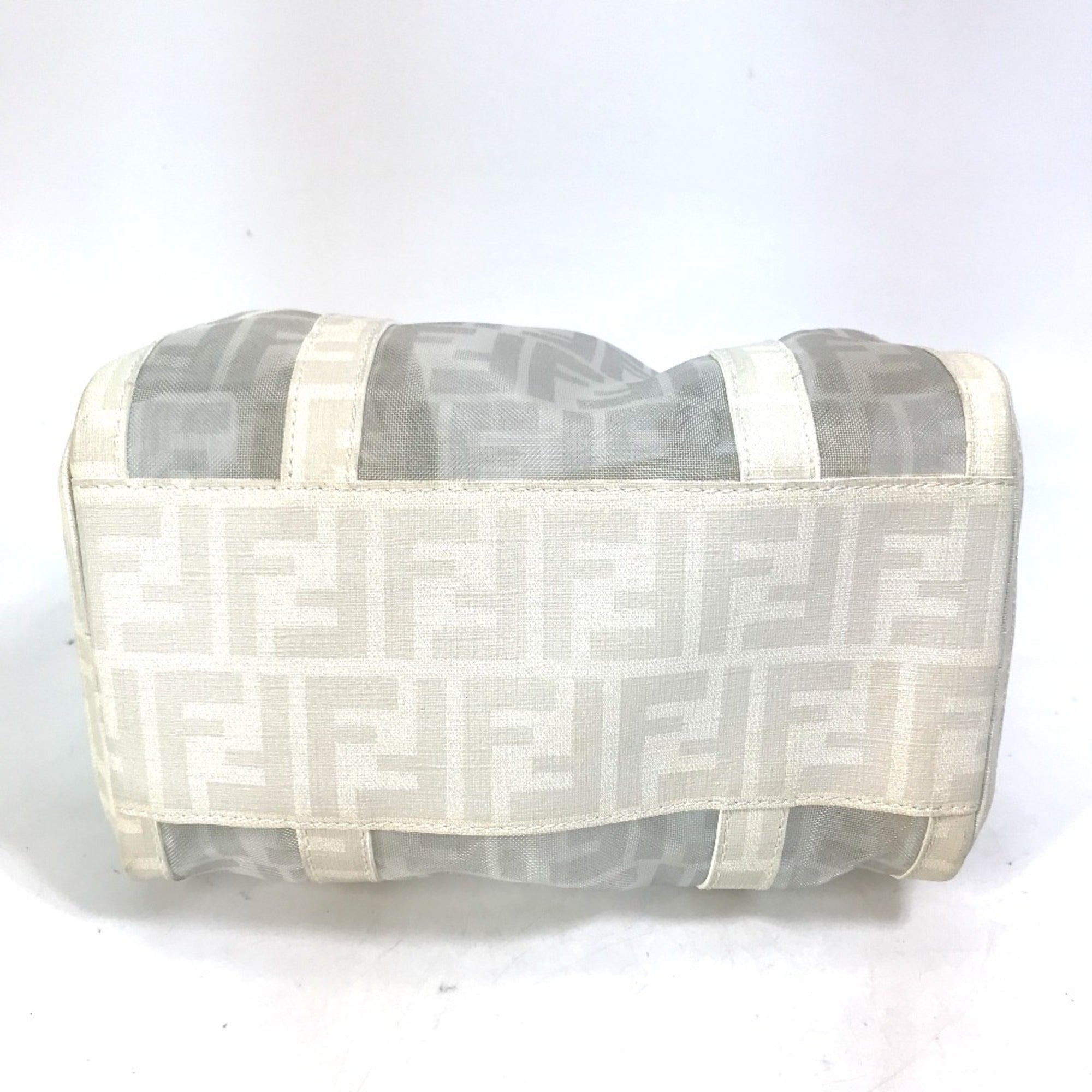 Fendi White Leather Boston Bag