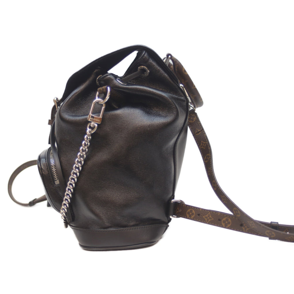 Louis Vuitton Black Brown Leather Backpack