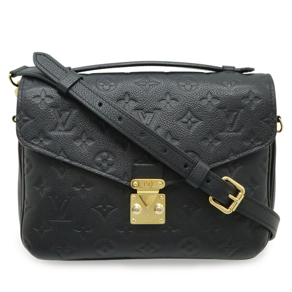 Louis Vuitton Black Noir Monogram Empreinte Handbag Pochette
