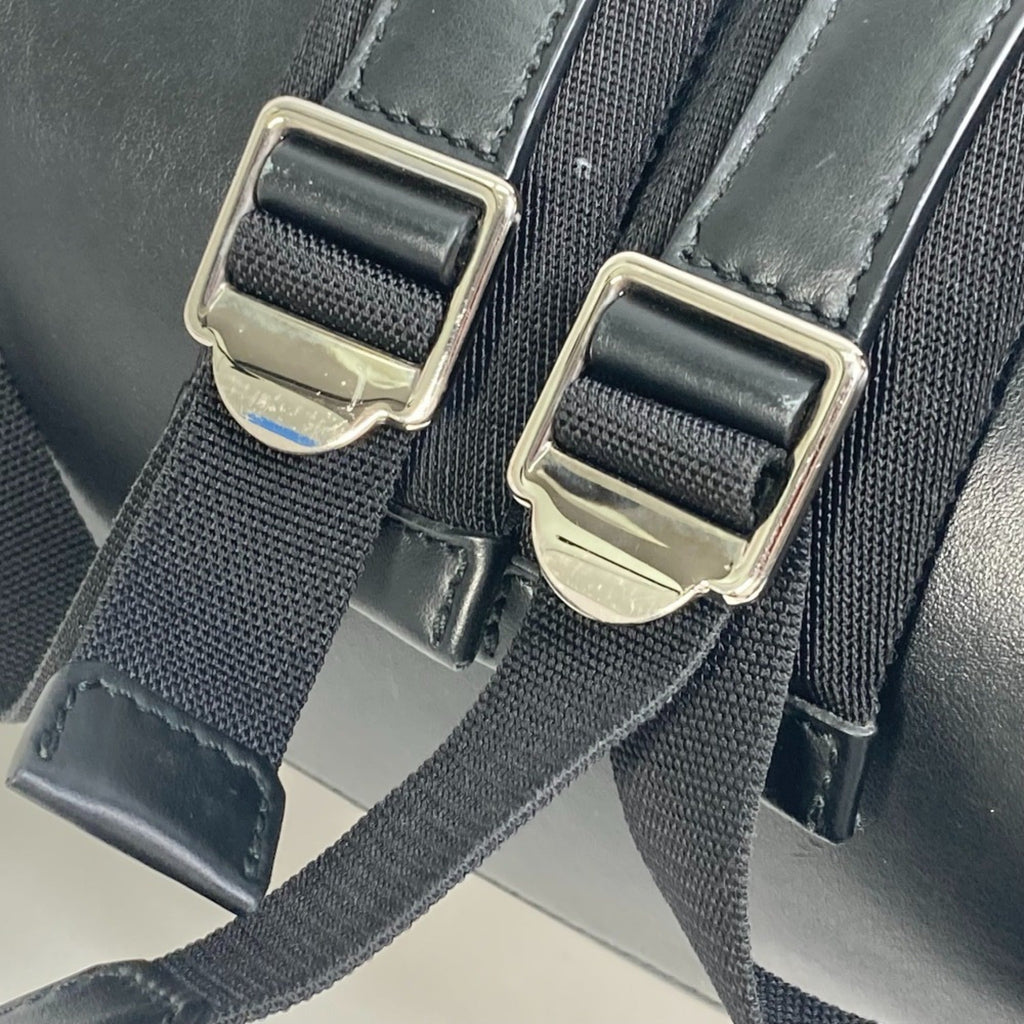 Burberry Black White Coated Canvas Backpack