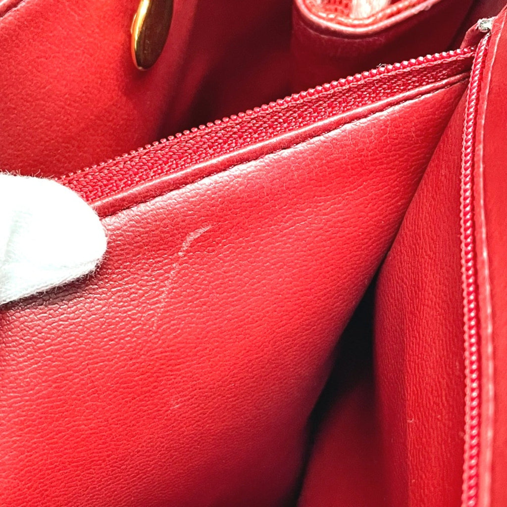 Chanel Red Leather Shoulder Bag