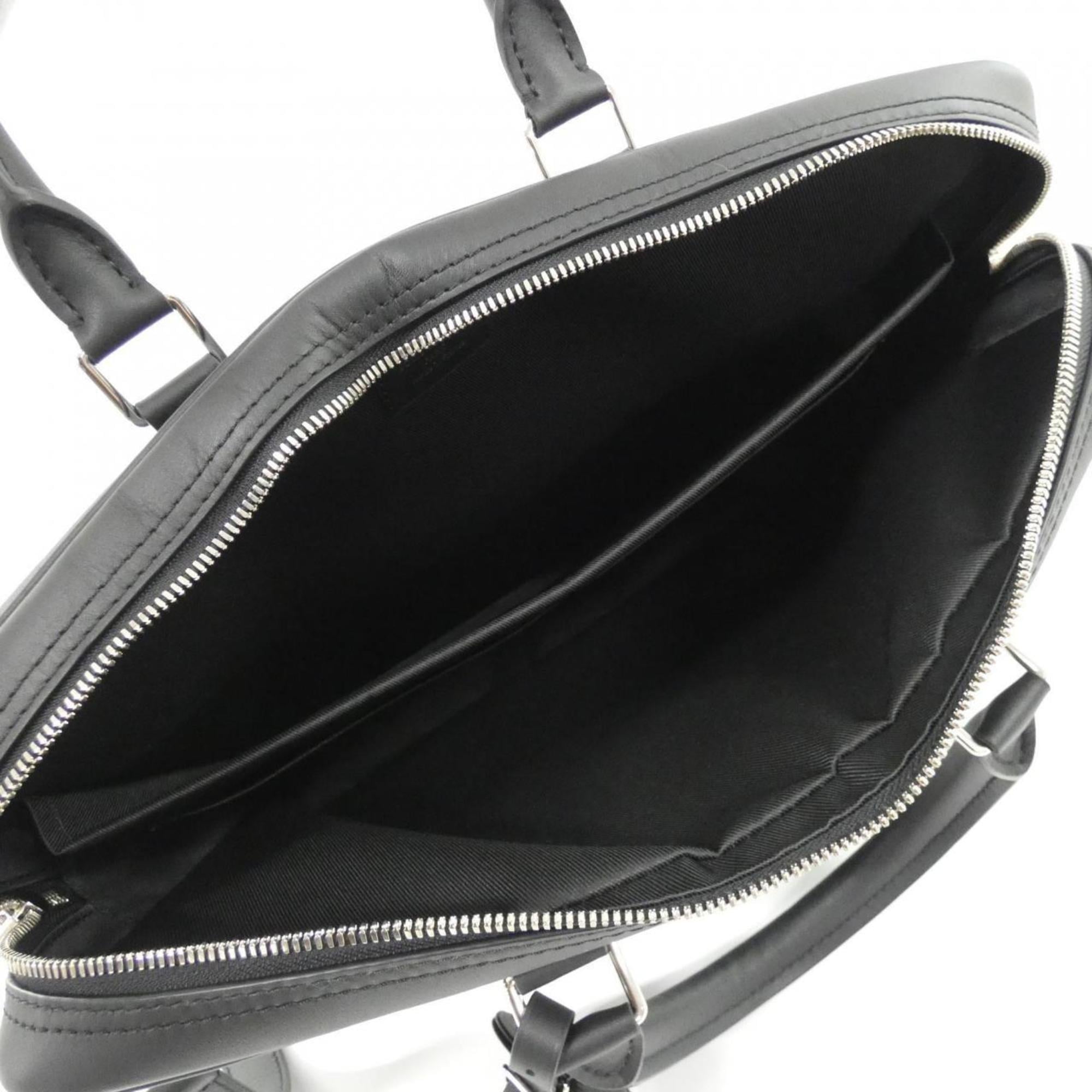 Louis Vuitton Black Leather Briefcase Handbag