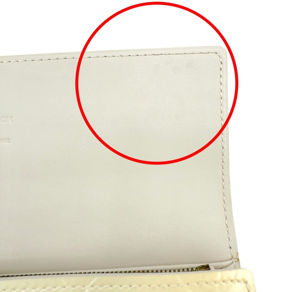 Louis Vuitton Cream White Monogram Vernis Long Wallet (Tri-Fold)